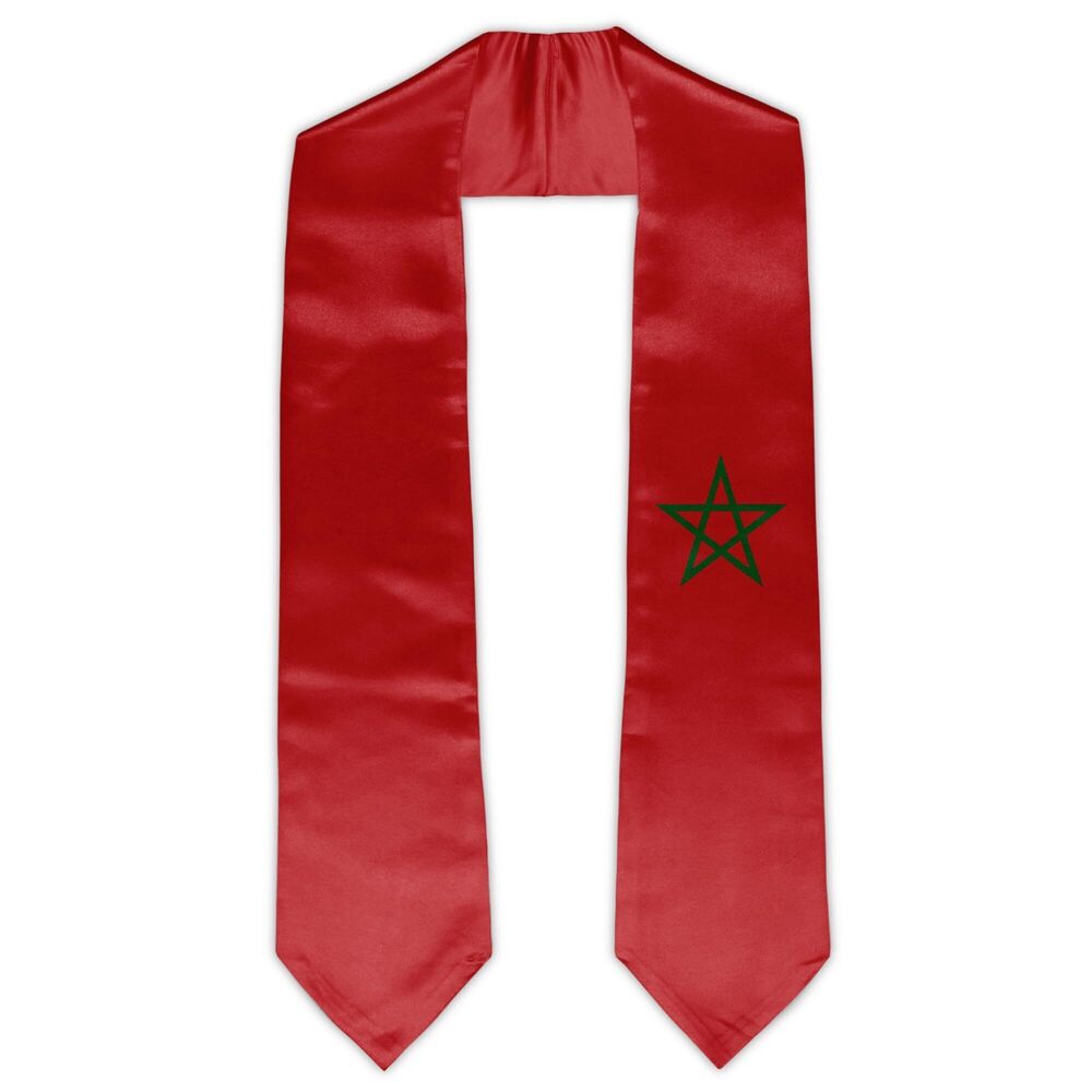 2253 Morocco Flag Graduation Stole Sash Unisex Adult Moroccan Flag